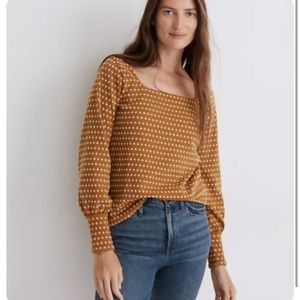 MADEWELL Floral Jacquard Square-Neck Top